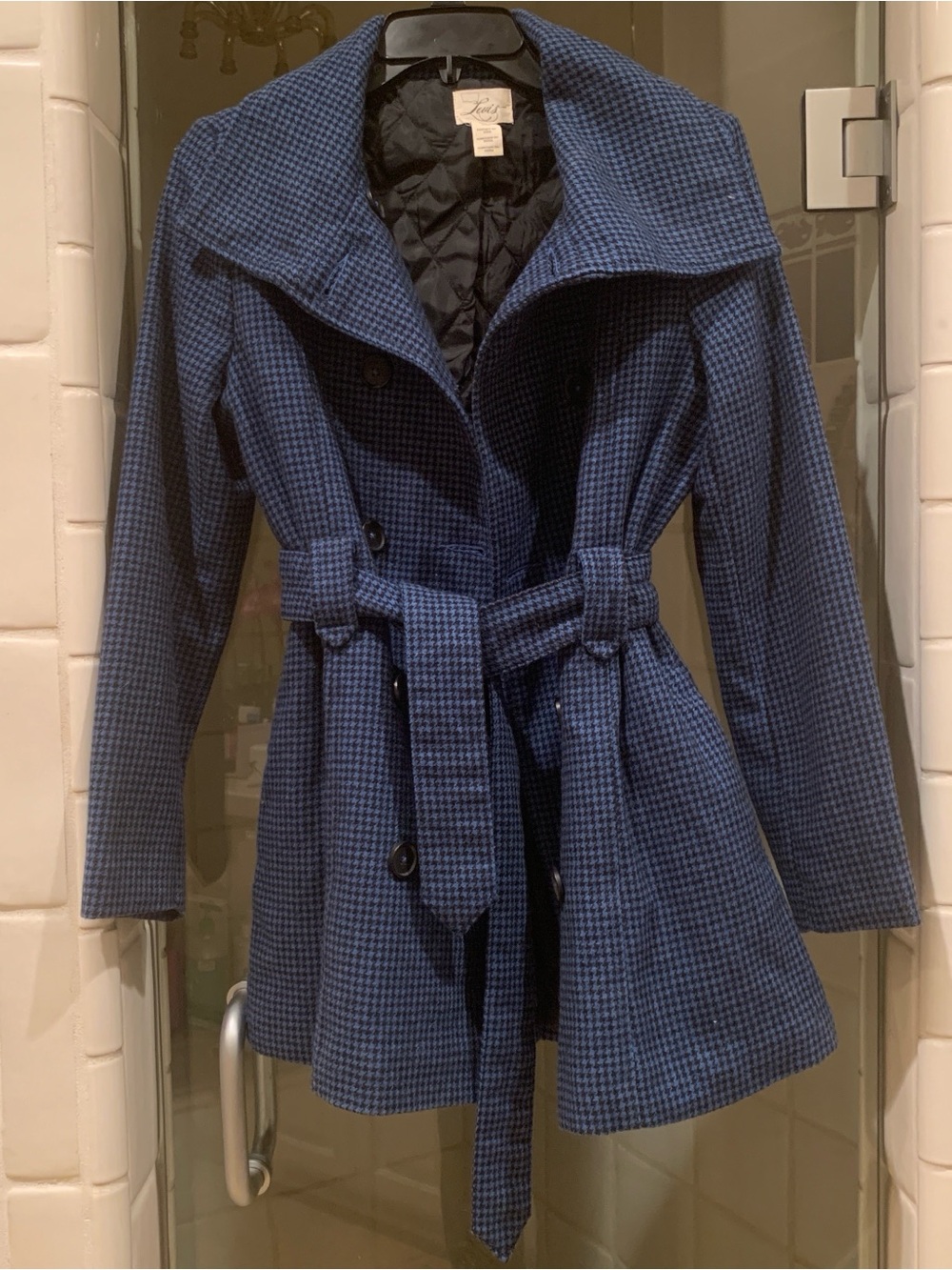 Levi's Navy Blue Belted cropped Trench Coat
